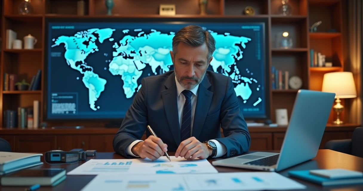 Empresário analisando portfólio de investimentos alternativos