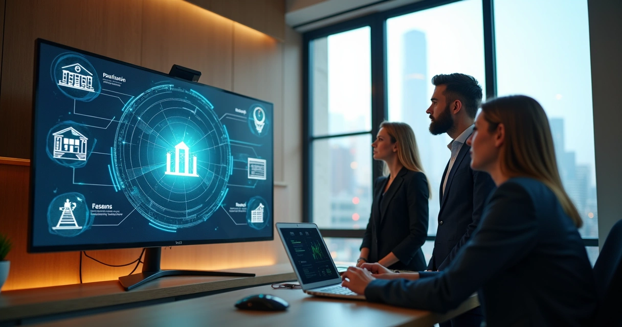 Equipe analisando plano de governança patrimonial moderna
